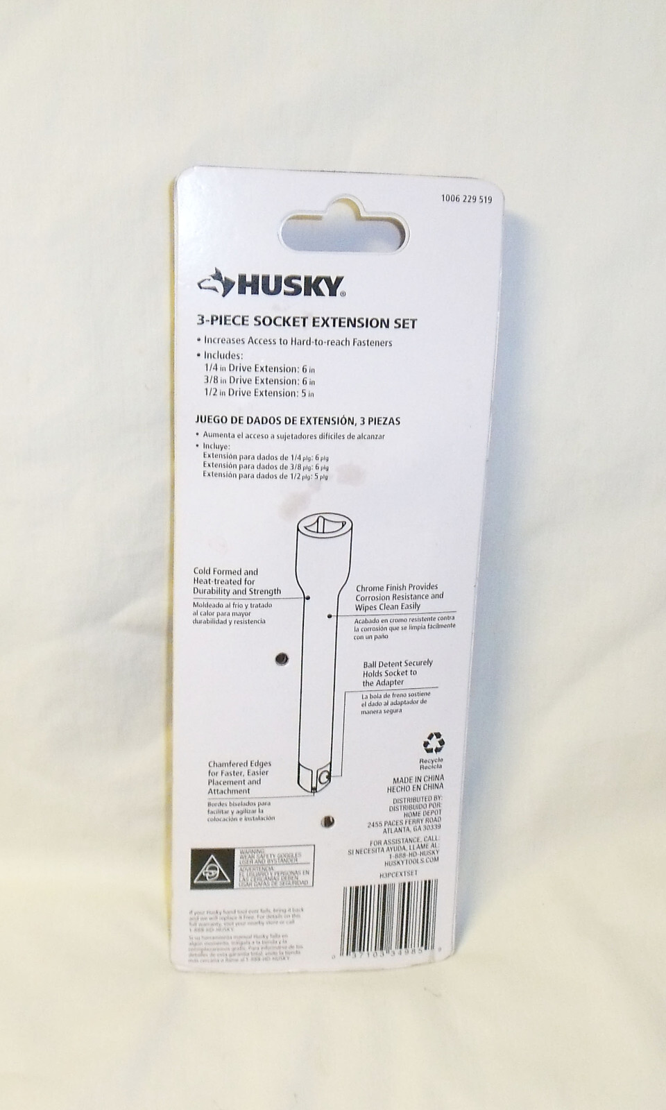 Husky 3-Piece Socket Extension Set 1/4” 3/8” 1/2” – 1006229519