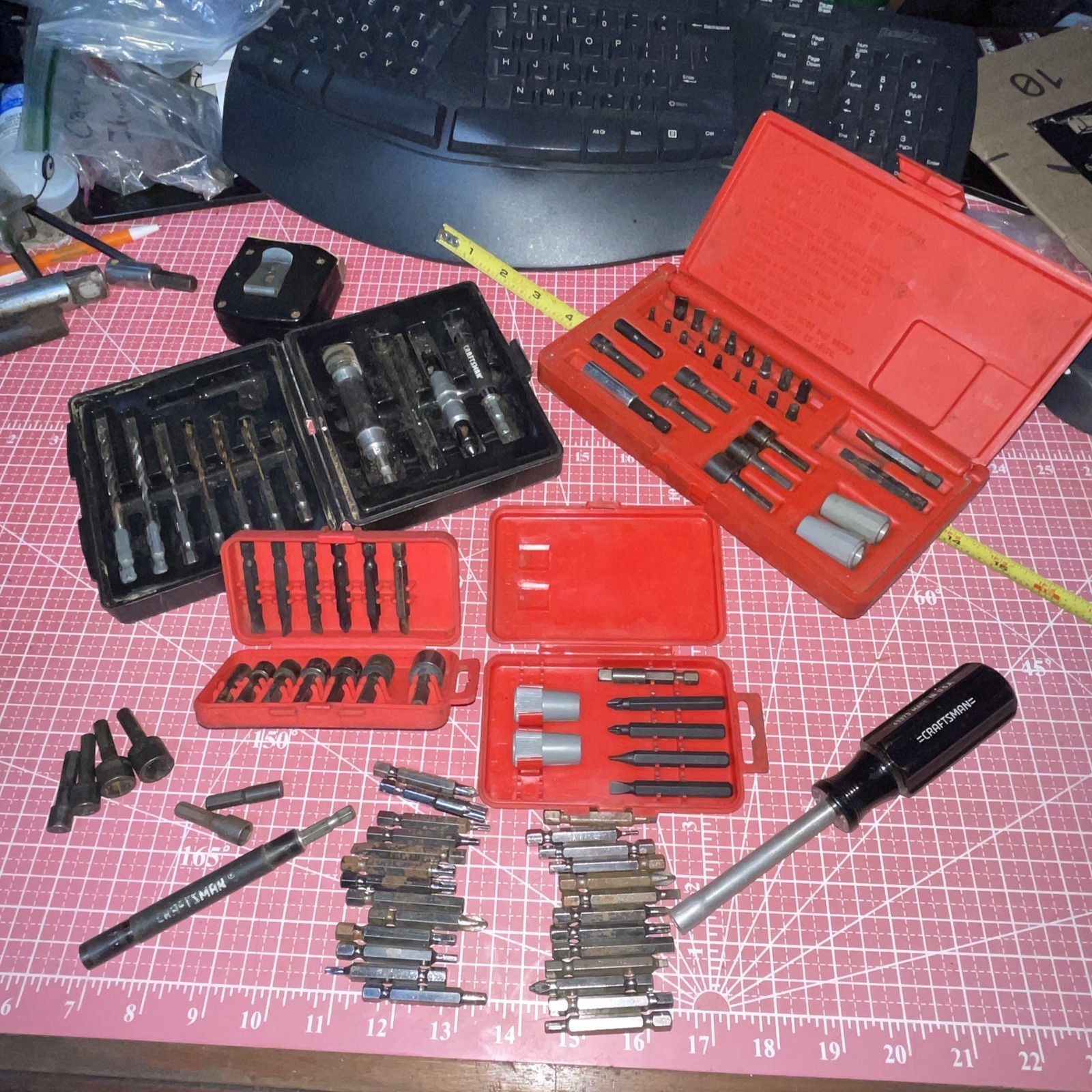 Craftsman USA Power Screwdriver Nutdriver Set Lot 43373 Metric SAE 25654 Vintage