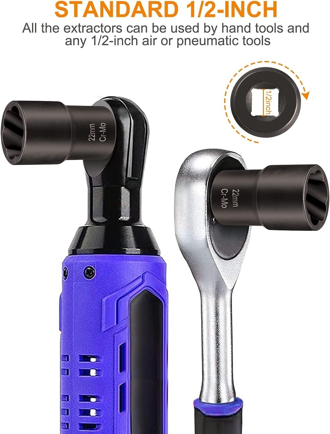 Durable 1/2 Inch Drive Lug Nut Extractor Kit – 6 Piece Tool Set for Easy Removal