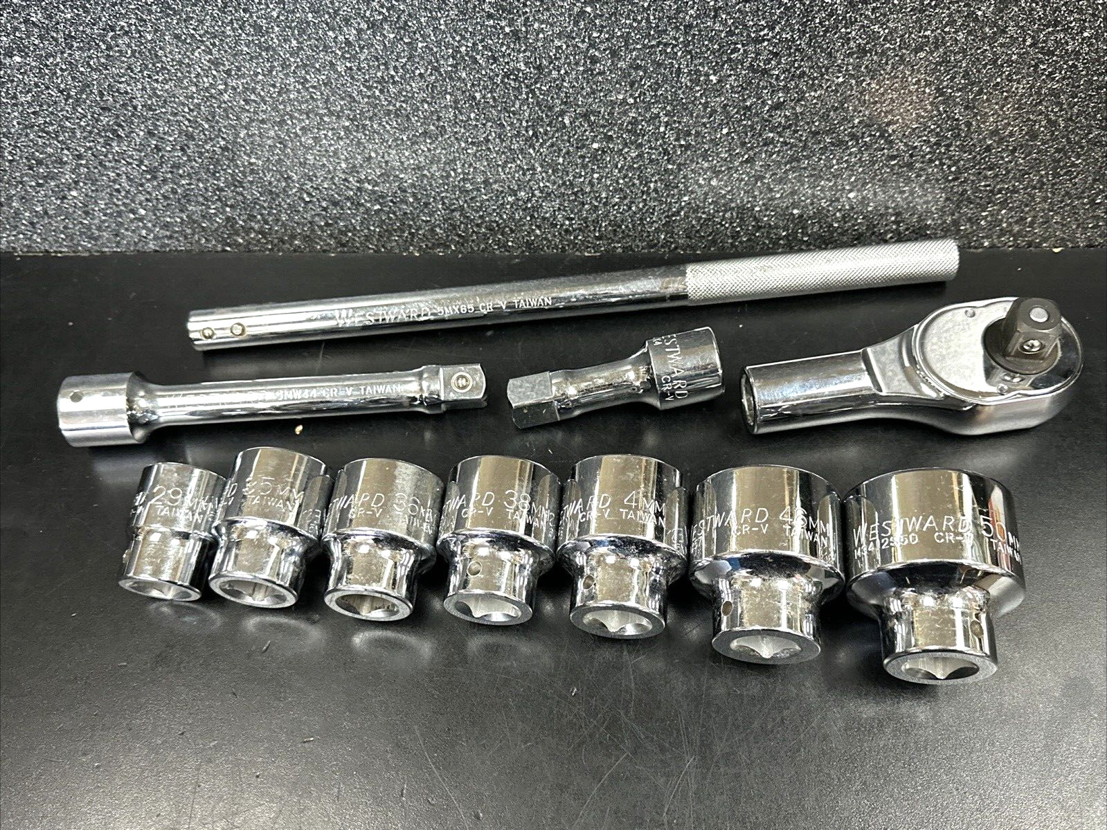 Westward 5MX65 Hand Ratchet 3/4″ Drive Extension 7pc Sockets