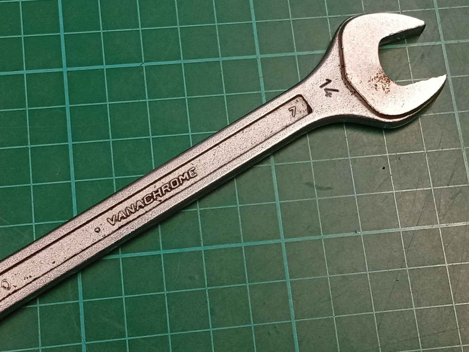 Facom No44, 14mm x 15mm, Vanachrome, Open Ended Spanner, Made In France
