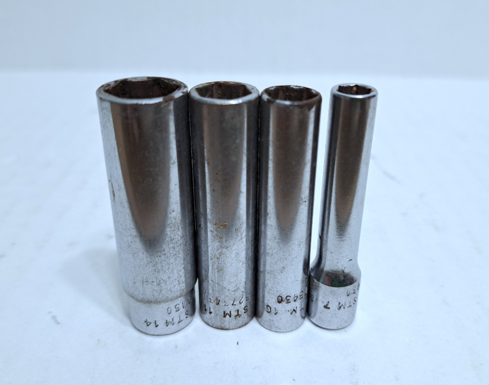 Vintage Snap On Deep Socket Set 1/4 Drive STM11 STM14 STM7 STM10
