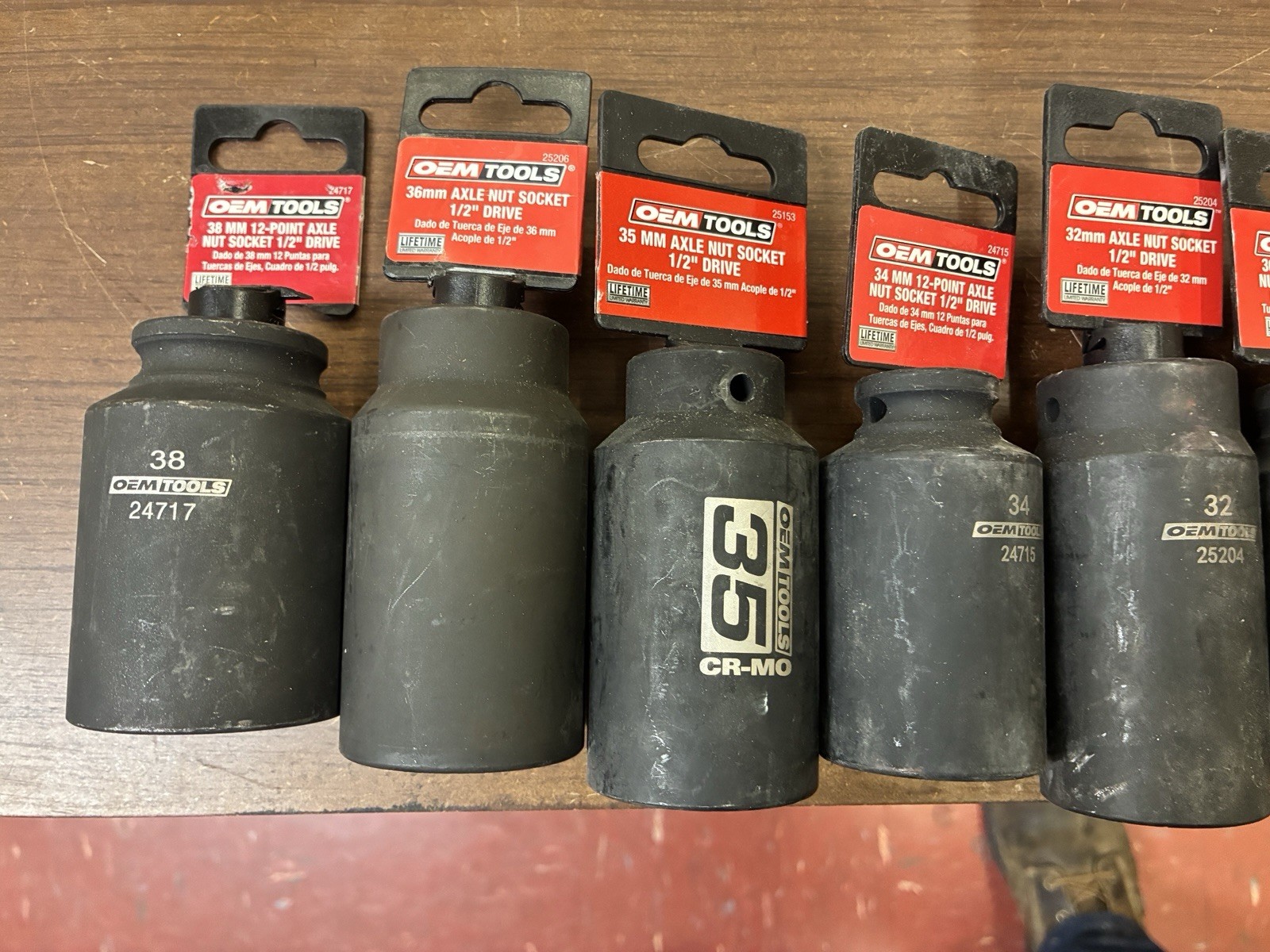 OEM Tools. Axle Nut Sockets. 29mm 30mm 32mm 34mm. 35mm 36mm 38mm. Each. New