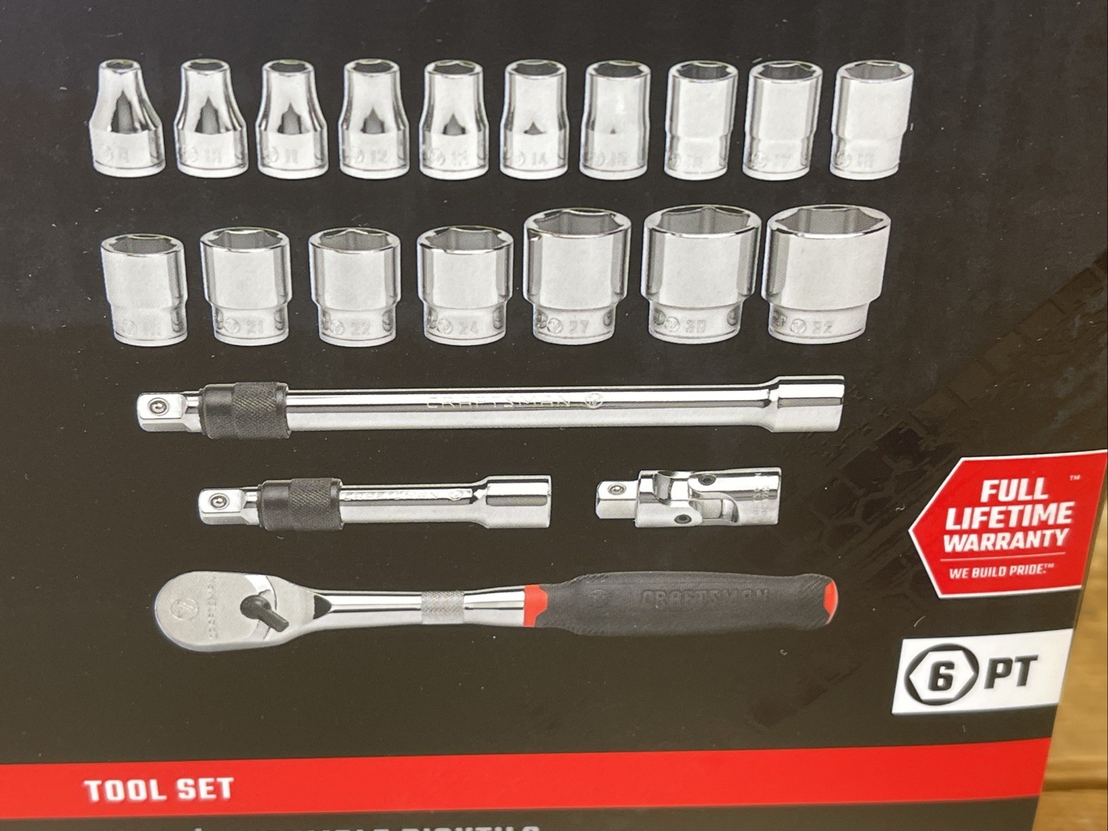 Craftsman V Series 21 Piece 1/2″ Drive Shallow Metric Socket Set CMMT45755V