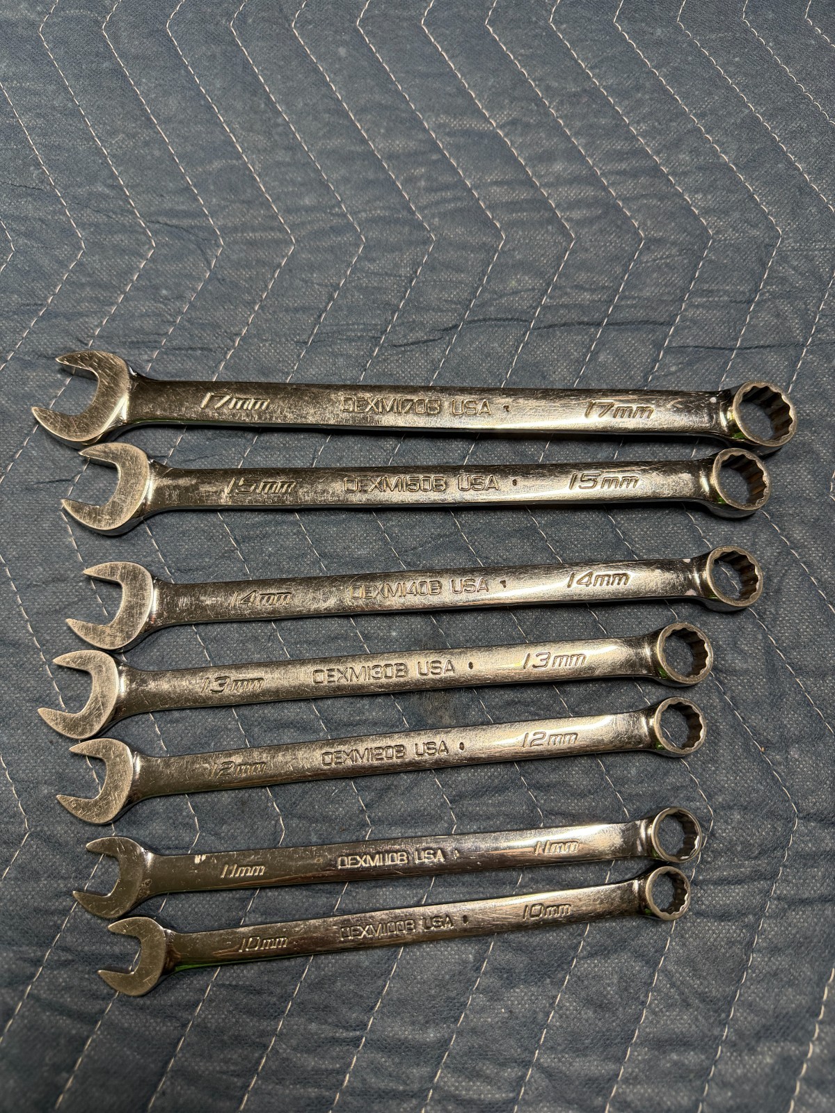 7 Piece Snap-on Metric Combination Wrench Set OEXM707B 10mm – 15mm + 17mm