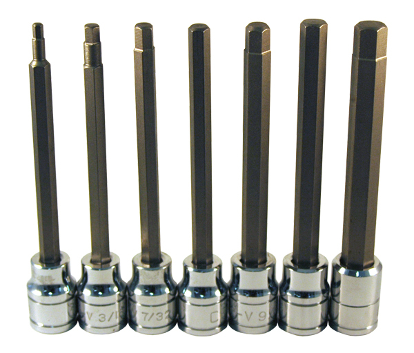 ATD 7pc SAE Extra Long Hex bit Socket Set, 3/8″ dr, Lifetime Warranty! #13786