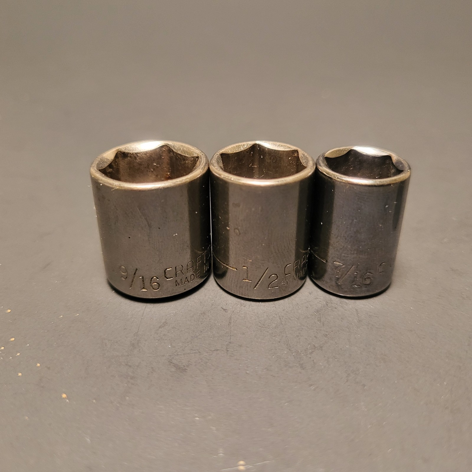 Craftsman made in USA 11 piece 1/4” drive socket set 9/16” to 5/32” 6 point