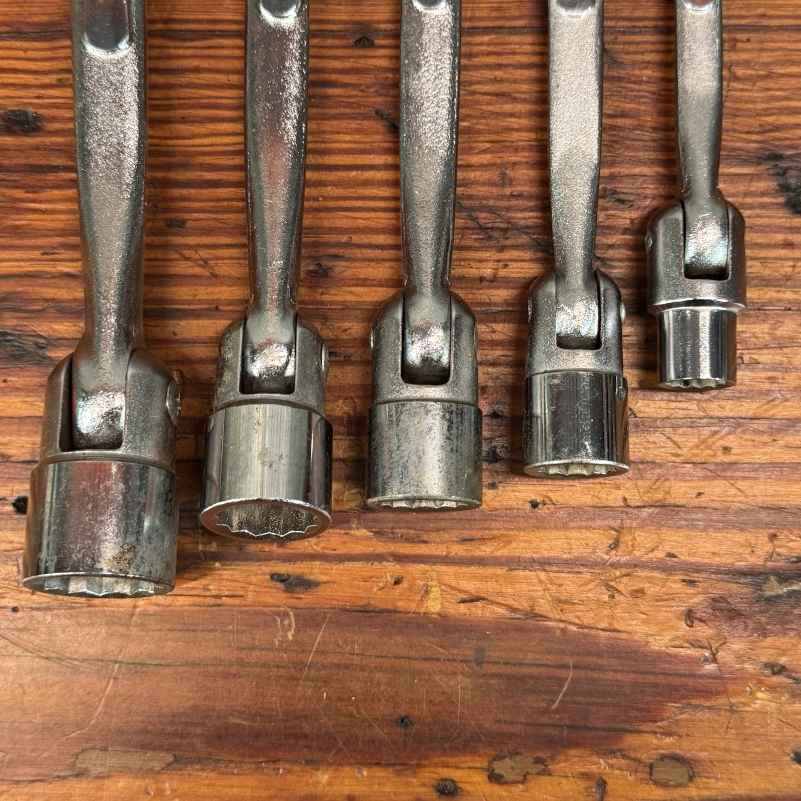 (5) Allenite FLEX WRENCH SOCKET SET SAE 12 PT Japan 3/8 1/2 9/16 5/8 3/4 Lot