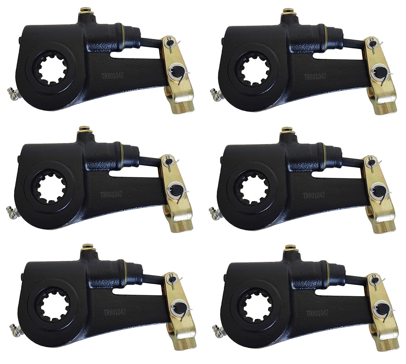 6 x Automatic Slack Adjuster 1.05″X10 Spline 6″ Lever Replaces Meritor R801042