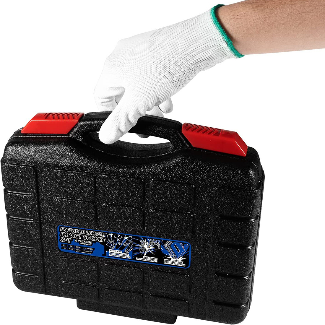 1/2» Drive Heavy Duty Extended Length Extra-Deep Length Impact Socket Set 6PCS