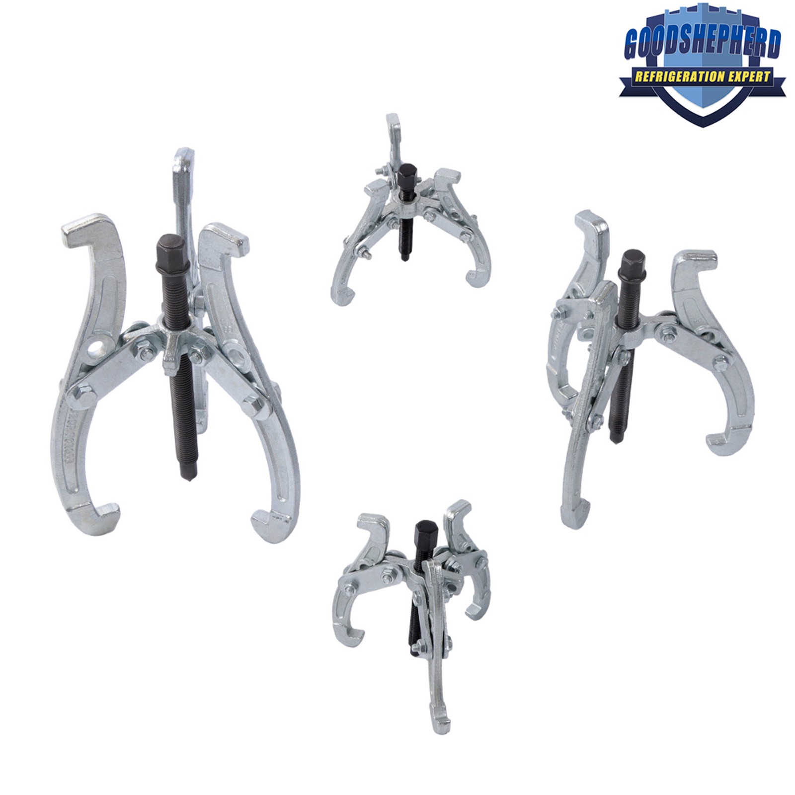 4 Pieces 3 Jaw Gear Puller Set Gear Bearing Race Pull Tool Kit 3″ 4″ 6″ 8″