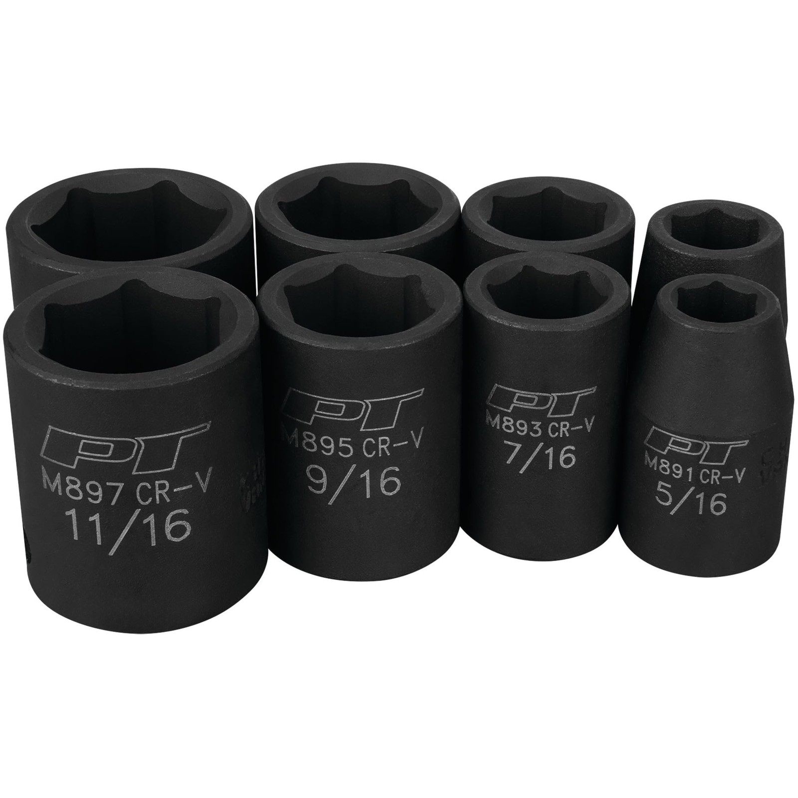 Premium SAE Impact Socket Set 3/8-Inch Drive, Chrome Vanadium Steel, 8-Piece