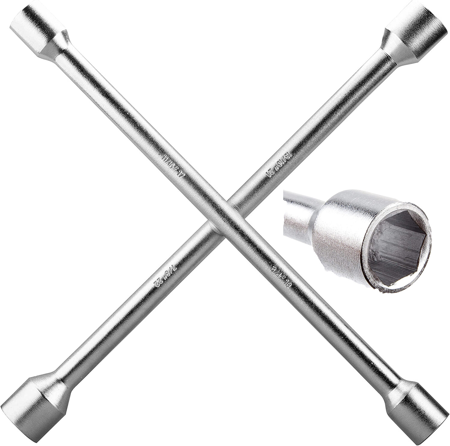 Four Way Tire Iron 4 Way Universal Car Lug Wrench Nut Cross Flat Repair Tool 14″