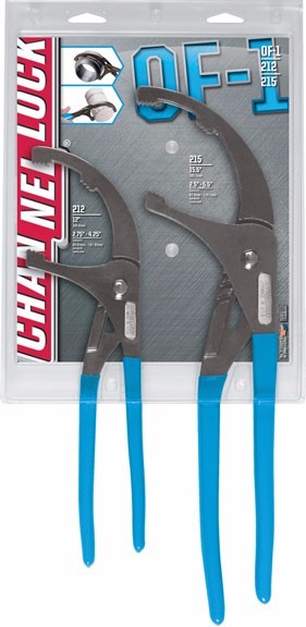 Channellock 2pc Medium & Large Oil Filter Plier Set, 12″ & 15.5″ #OF-1