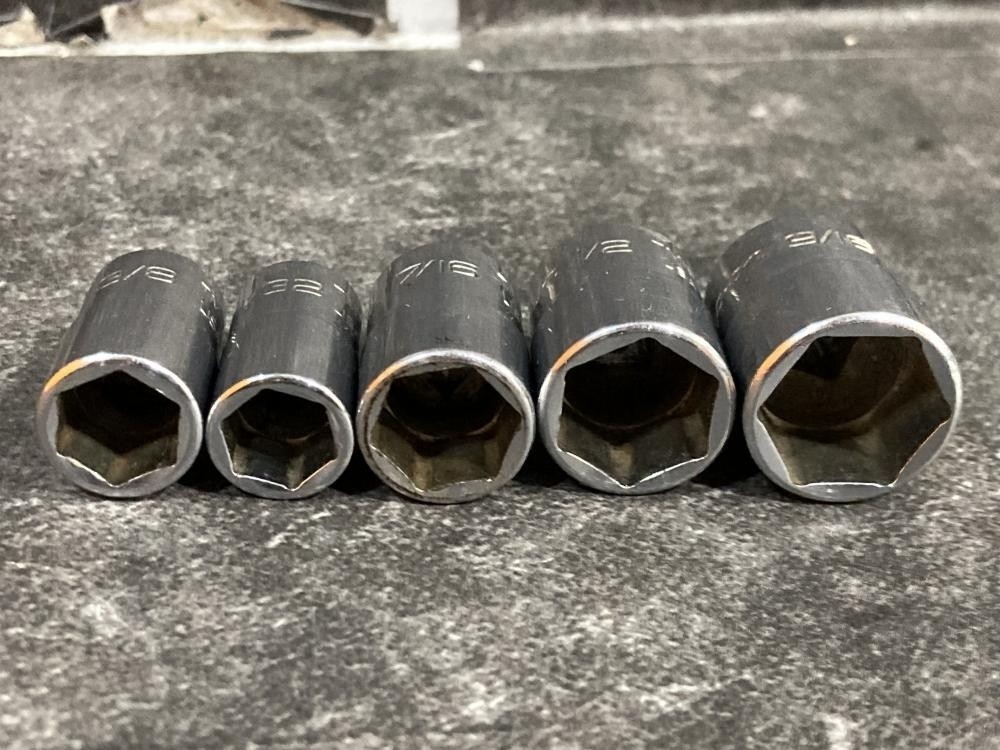 Snap-on TM Series 1/4″ Drive 6Pt SAE Shallow Socket 10Pc Set [Used]