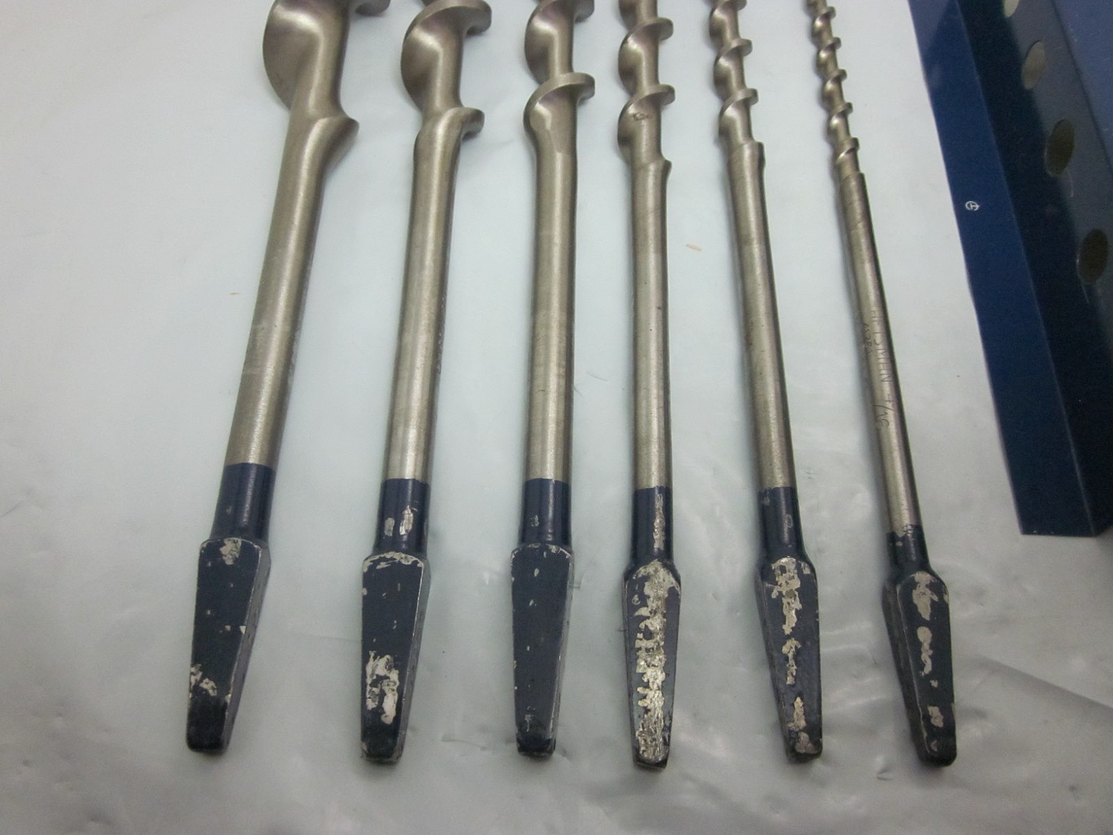 Vtg Craftsman Set Of 6 Auger Drill Bits W/Metal Wall Mount 1/4″ to 1″ USA