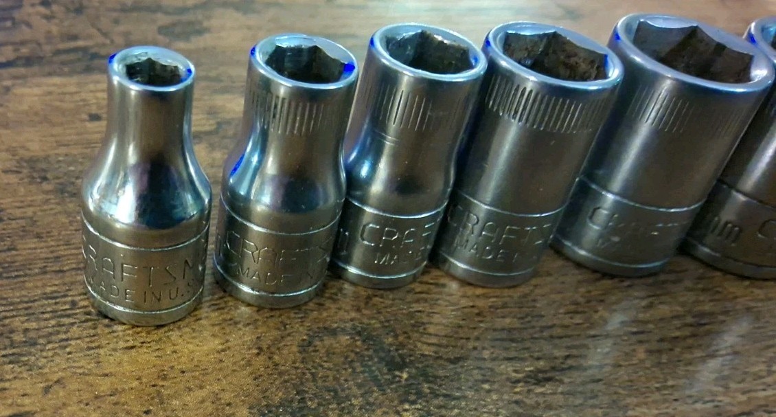 Craftsman 6pt 1/4″ Drive V Metric Sockets 4mm,6mm,7mm,9mm,11mm,12mm