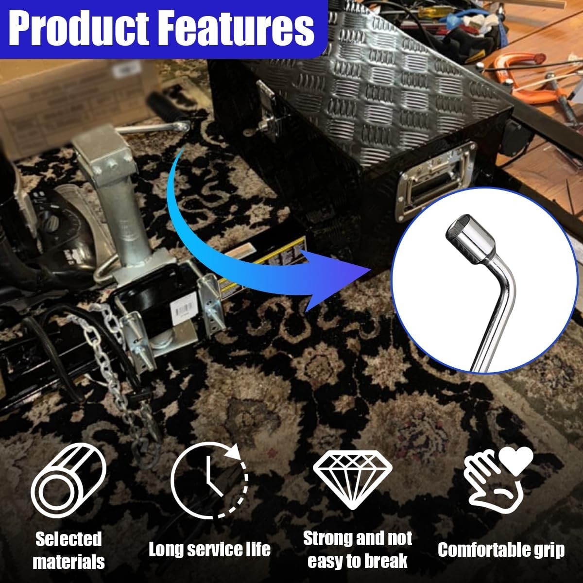 Ergonomic 22mm Lug Wrench – Chromoly Steel for Efficient Vehicle Maintenance