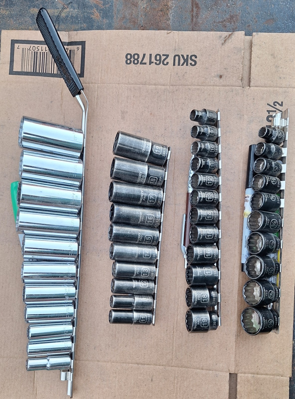 Husky 42 Piece Socket Set Metric & SAE 6 & 12 Point See Description!
