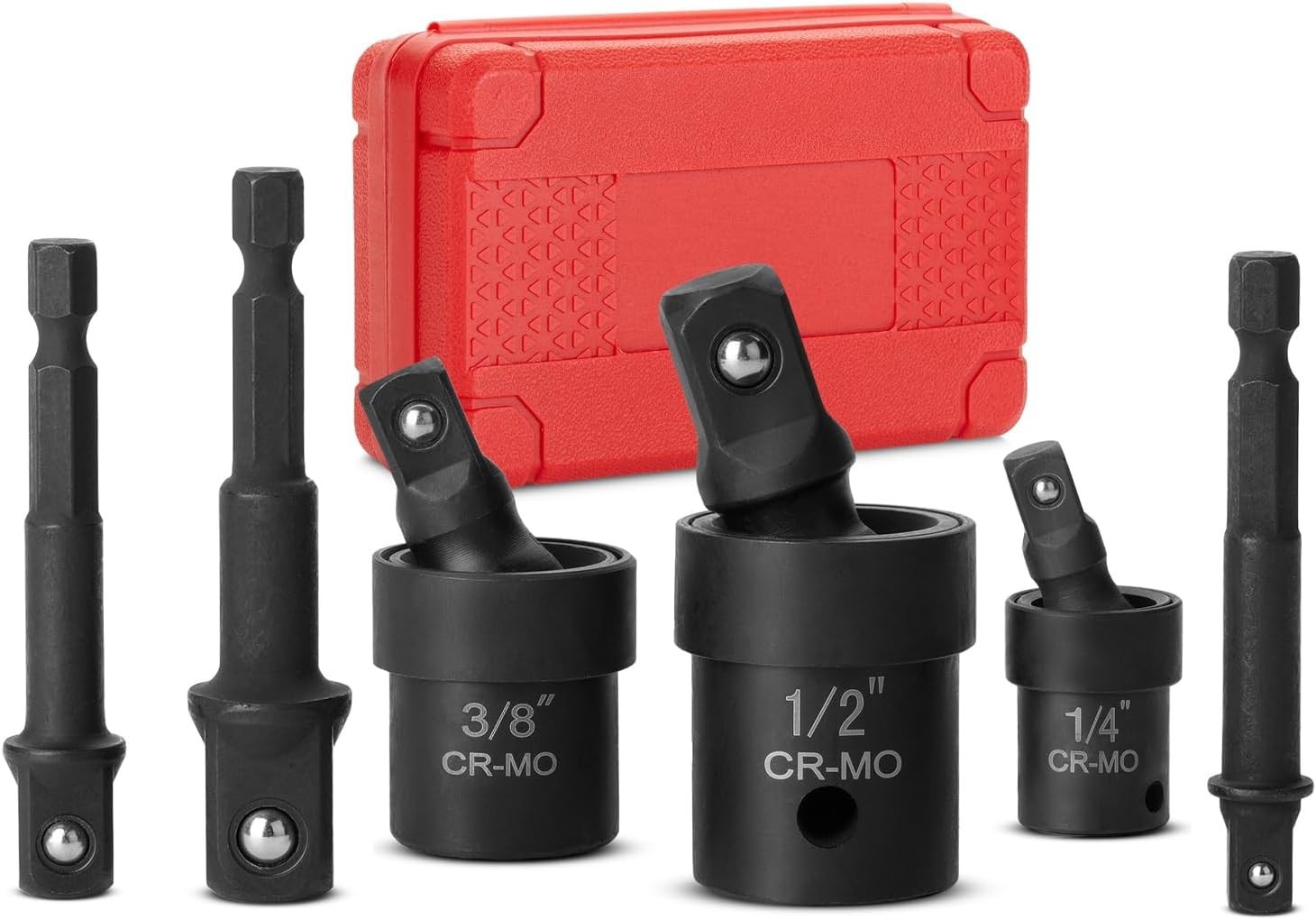 Bates 6-Piece Impact Universal Joint Socket Adapter Set – Durable Chrome Steel
