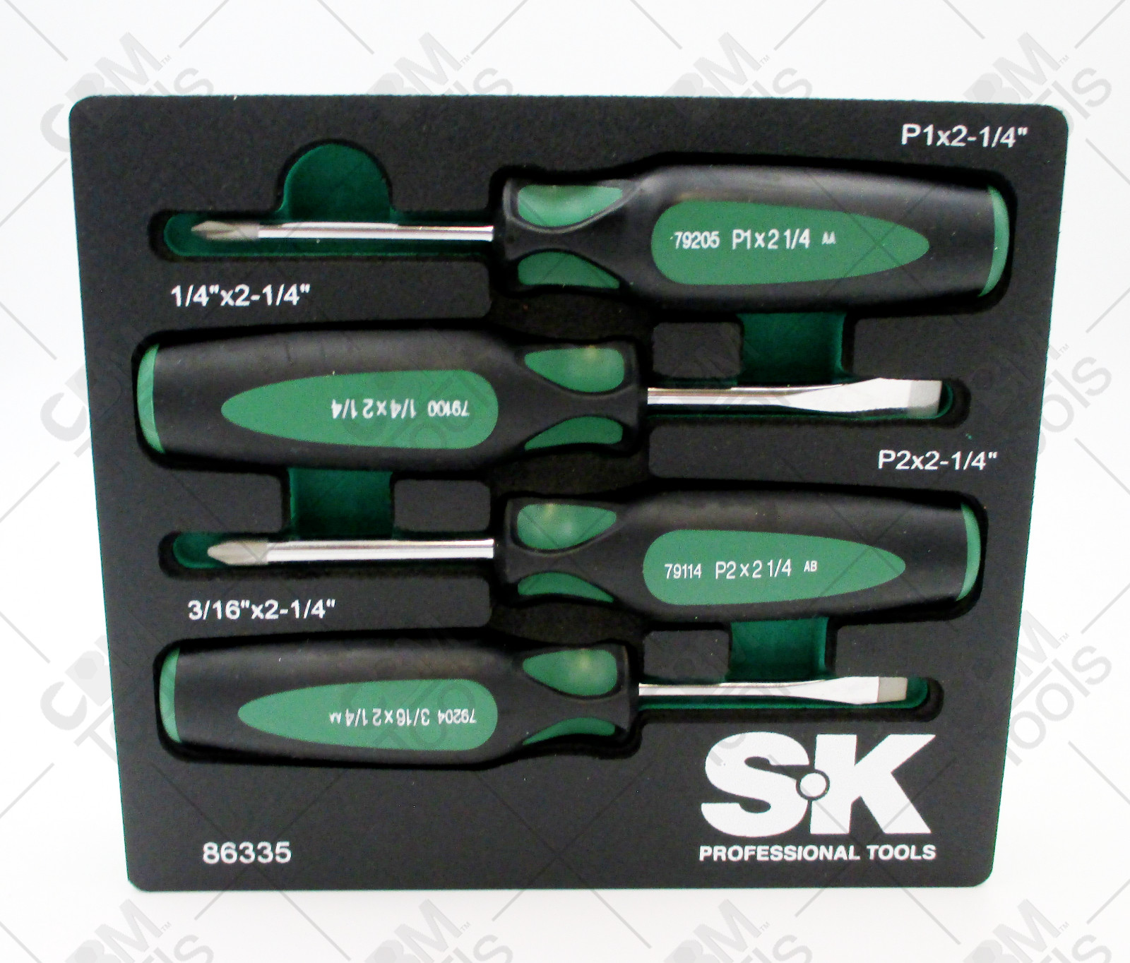 SK Tools 86335 – 4 Piece Cushion Grip Stubby Screwdriver Set