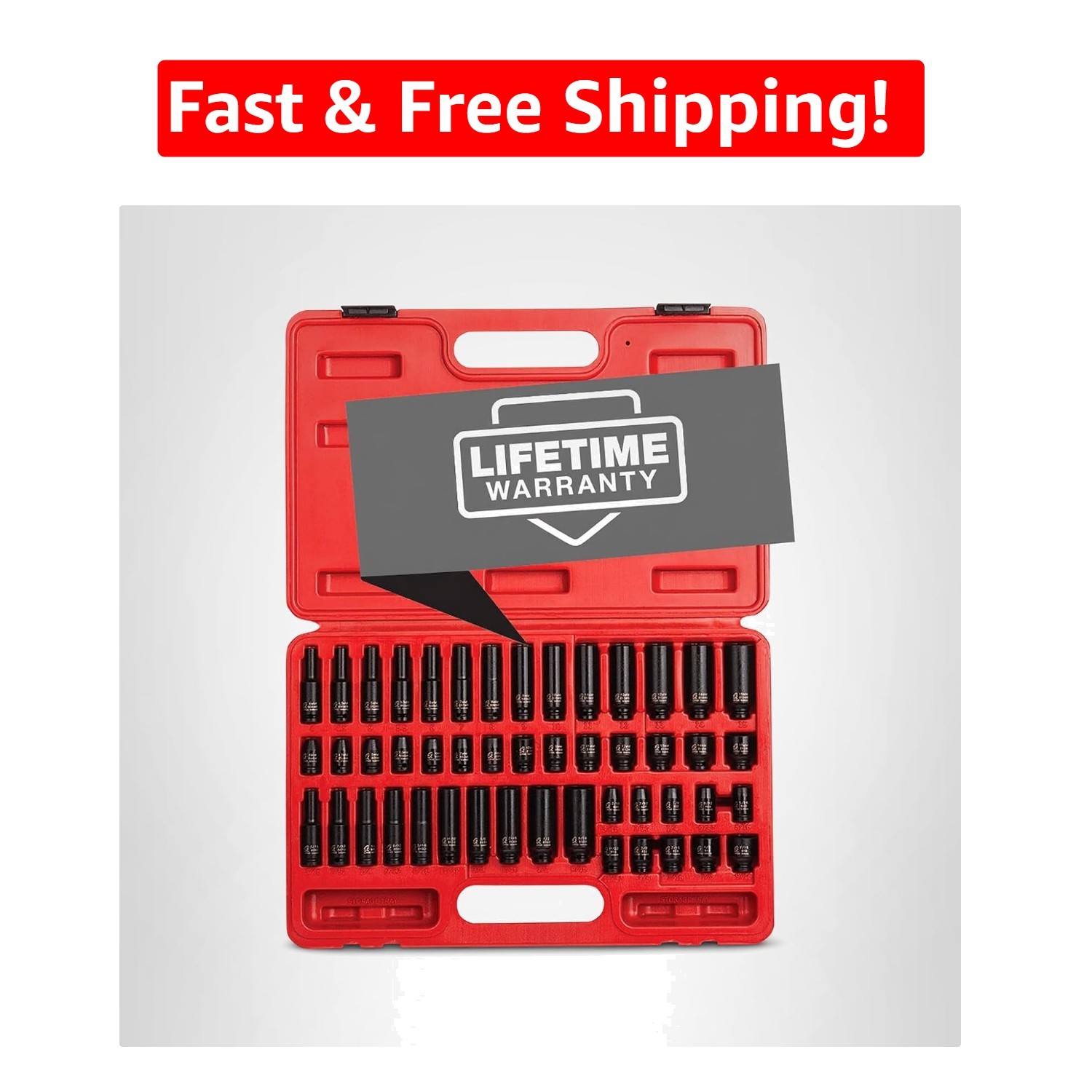 Comprehensive 48-Piece Cr-Mo Alloy Steel Impact Socket Set with Dual Markings