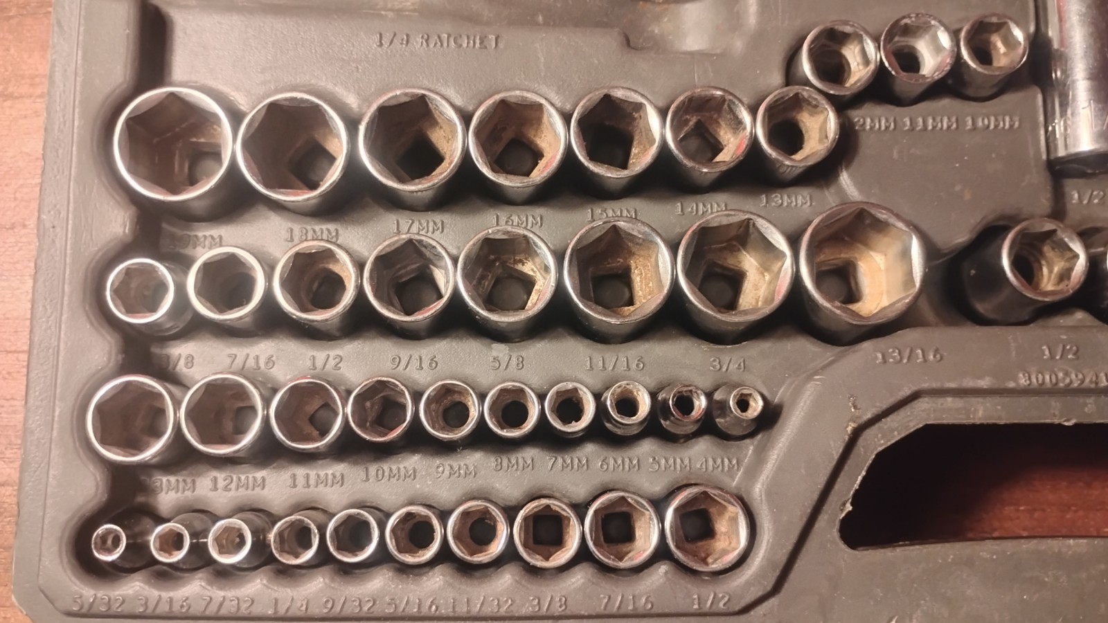 HUGE KD/Craftsman Set. Missing 2 Pieces. Half Inch, 3/8, Quarter Inch Socket Set