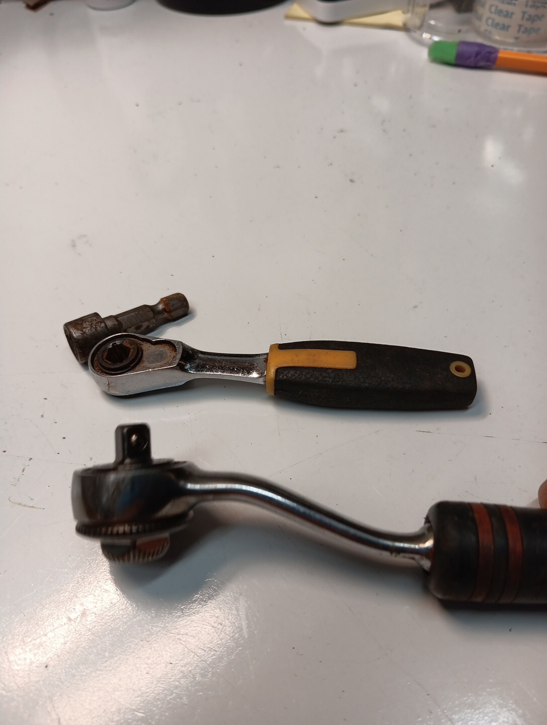 2 Vintage Ratchets,1/4 Drive Ampro C-rv ,no Name On The Other ,like A Nut Drive