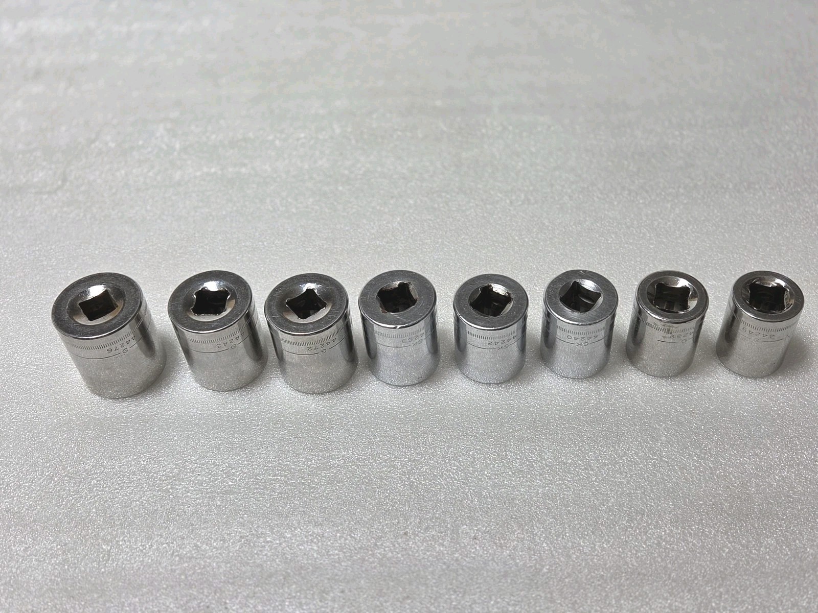 8 Pc. Mixed Set CRAFTSMAN G GK Series 21-28mm 1/2″ Drive 12 Pt Shallow Socket