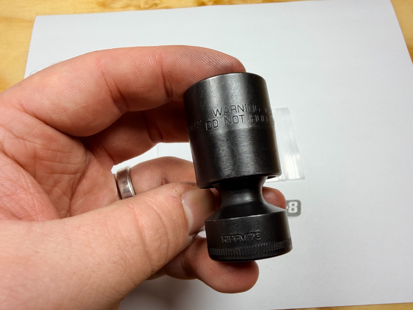 Snap-On Tools NEW 3/8″ Drive 17mm 6pt Low Profile Impact Swivel Socket RIPFM17C