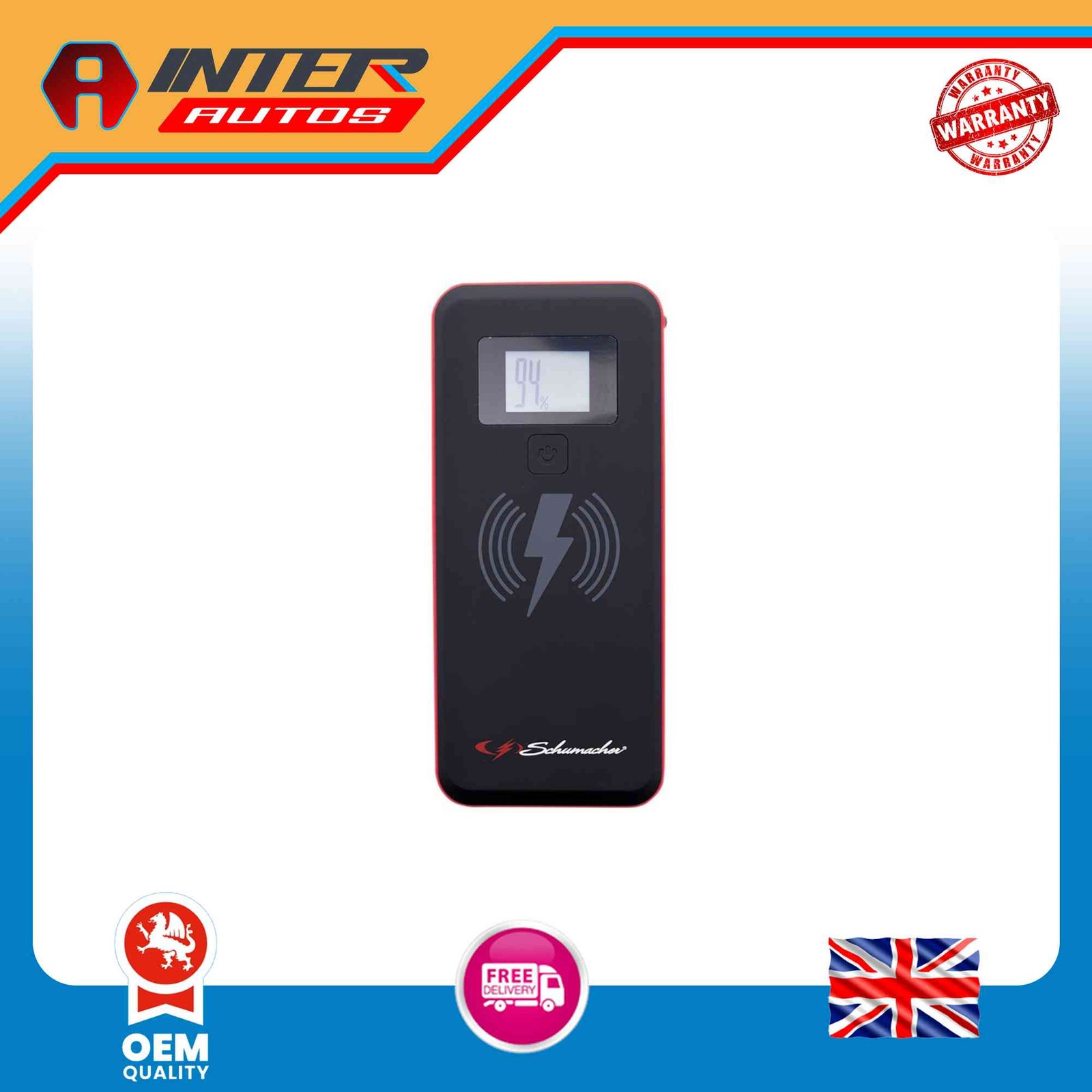 Draper Schumacher SL473 12V Lithium Booster Power Bank Wireless Charging 1500PA