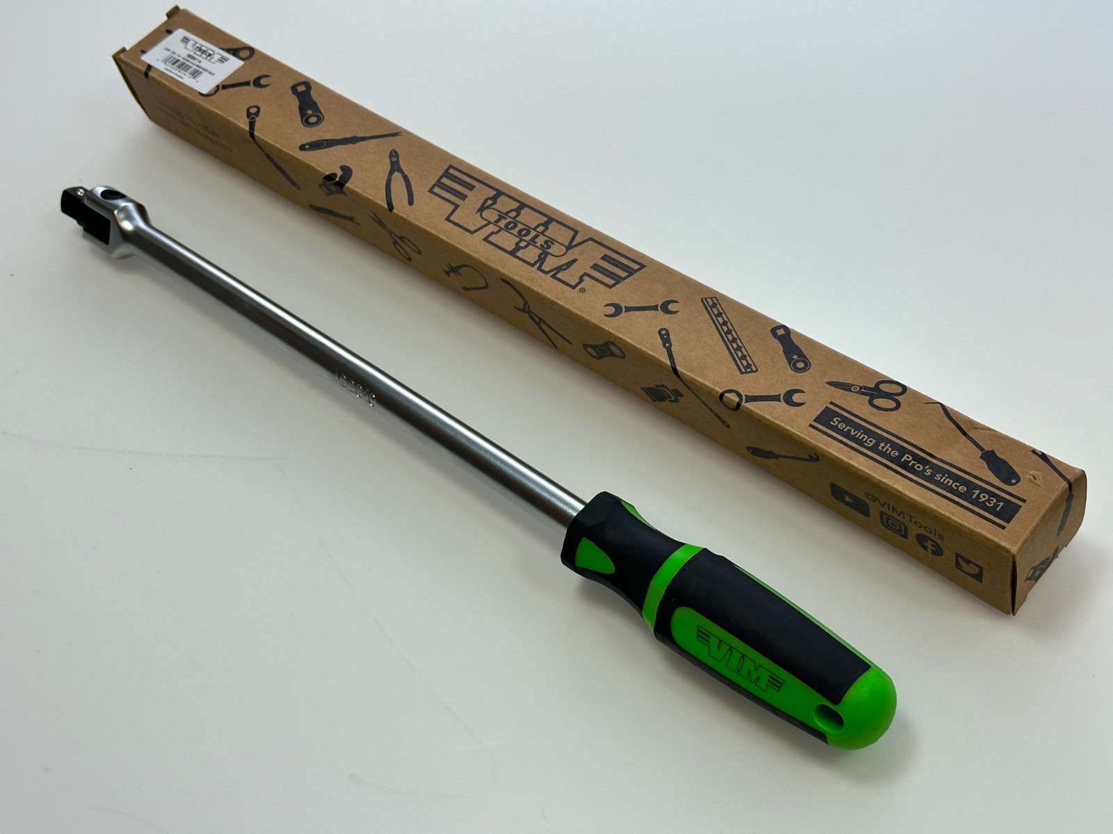 NEW VIM IBB614 3/8″ Drive 14″ Long Indexing Breaker Bar w/ ERGO Soft Grip Handle