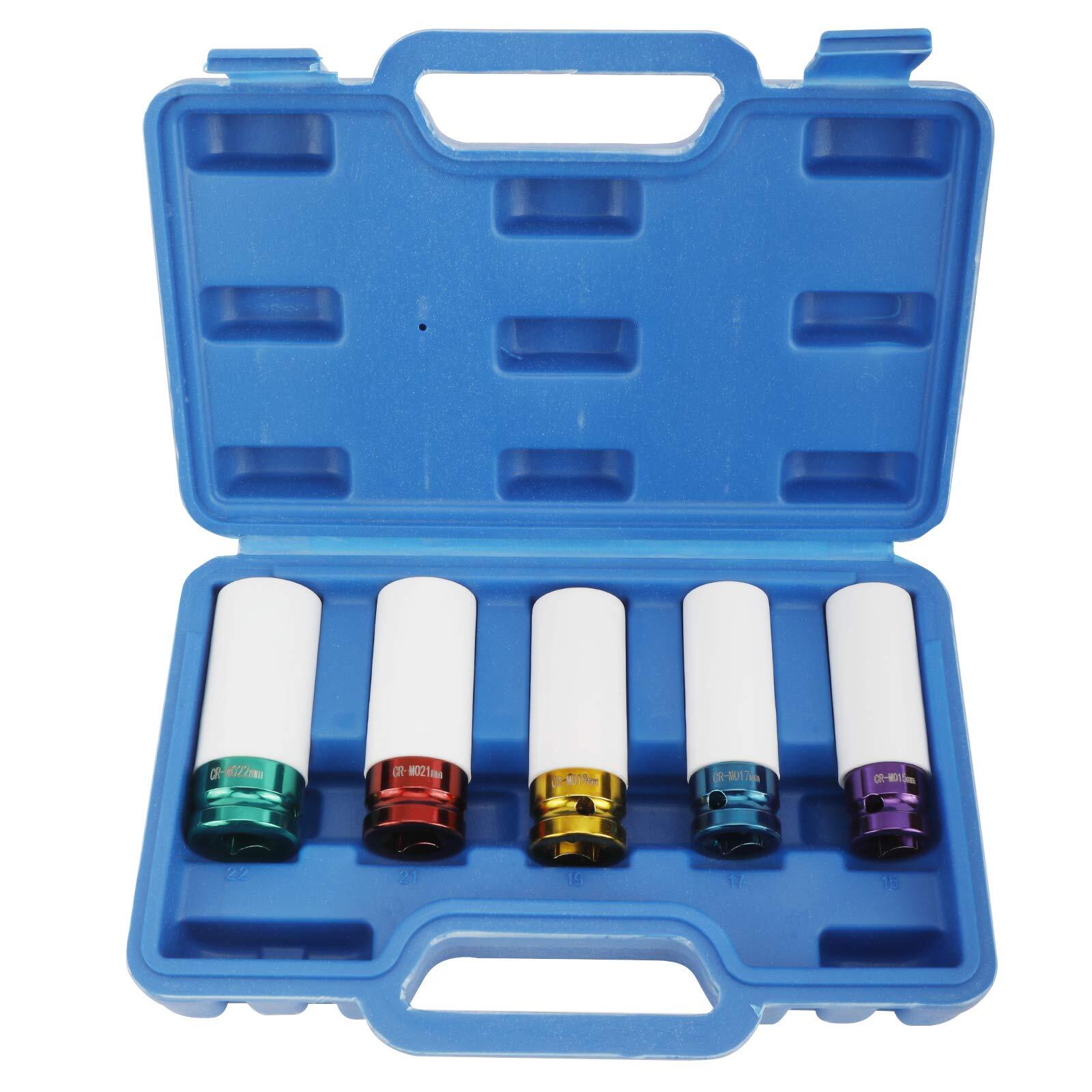 Lug Nut Socket Impact Socket Set Thin Wall Socket Wheel Protector Set 1/2″ 5pcs