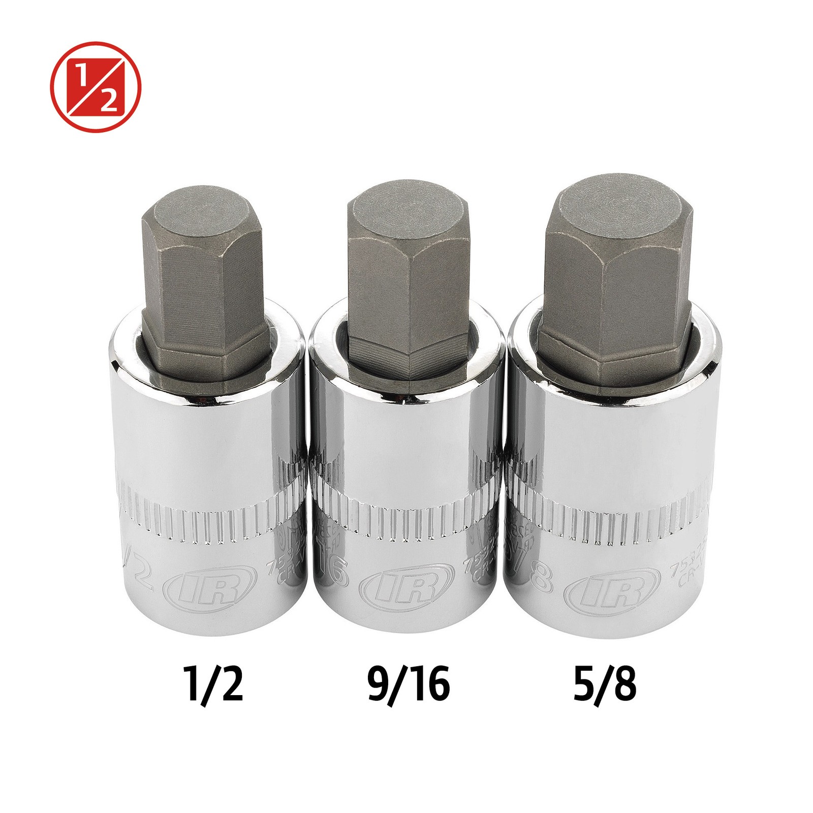 Ingersoll Rand 3 Piece 1/2 Inch Drive SAE Hex Bit Socket Set – 752030