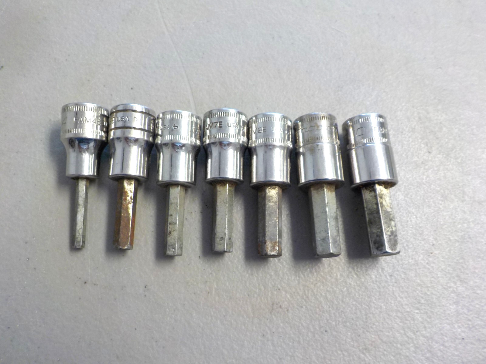 Snap On FAM4E – FAM10B 4-10mm 3/8″ Dr Metric 7 Pc Hex Bit Sockets – SHIPS FREE