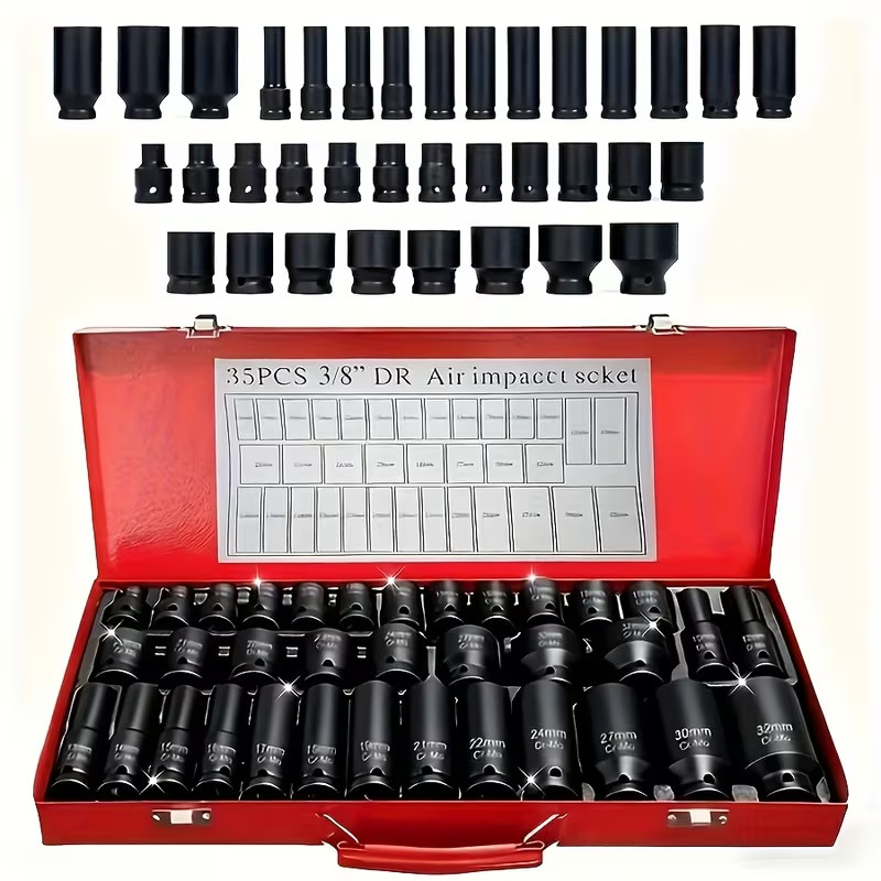 BOURVILL 35-Piece Set of Red Metal Box Sleeves