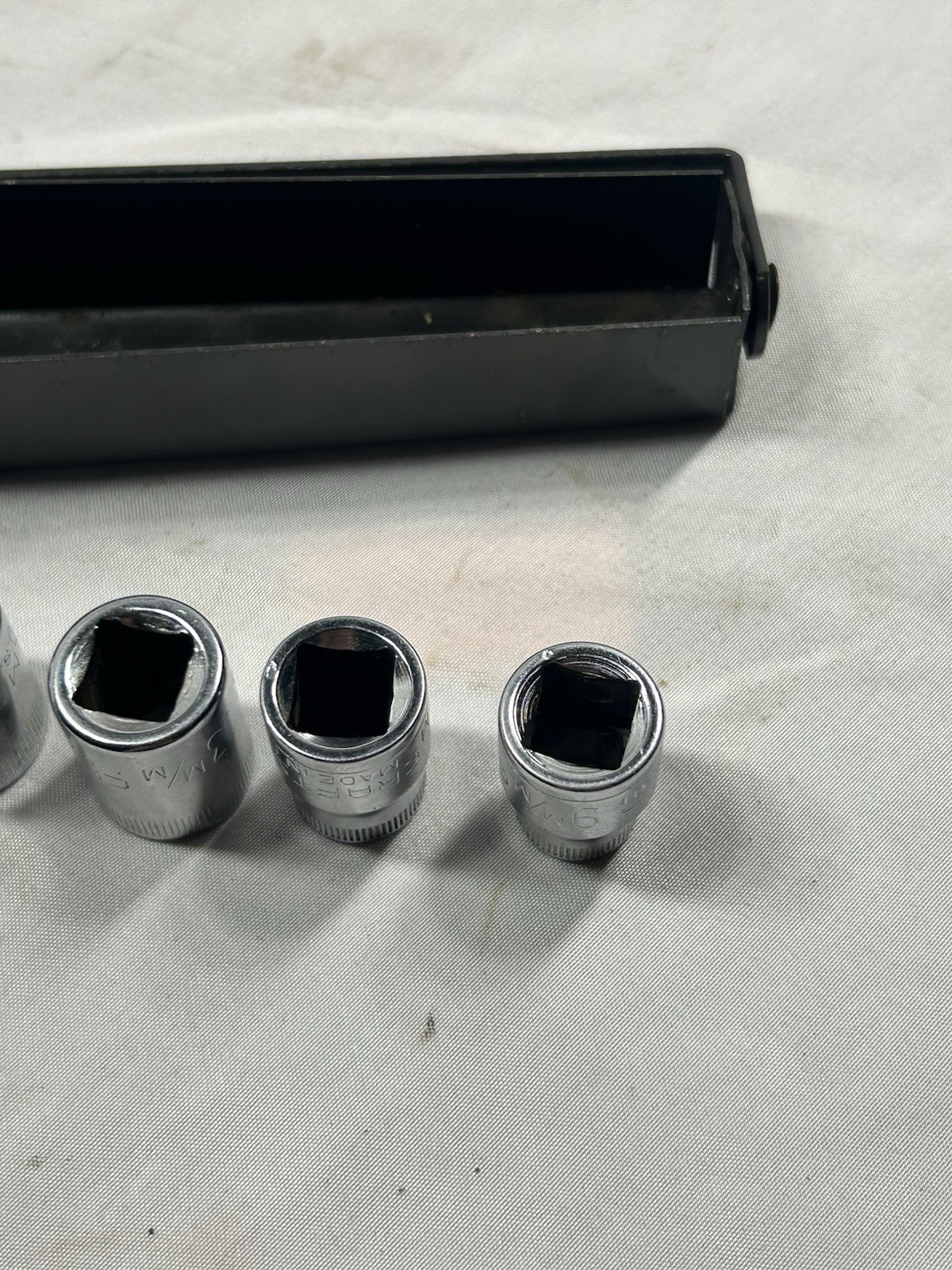 Craftsman 7 pc 3/8″ drive shallow 12 pt metric socket set 9mm-19mm USA made