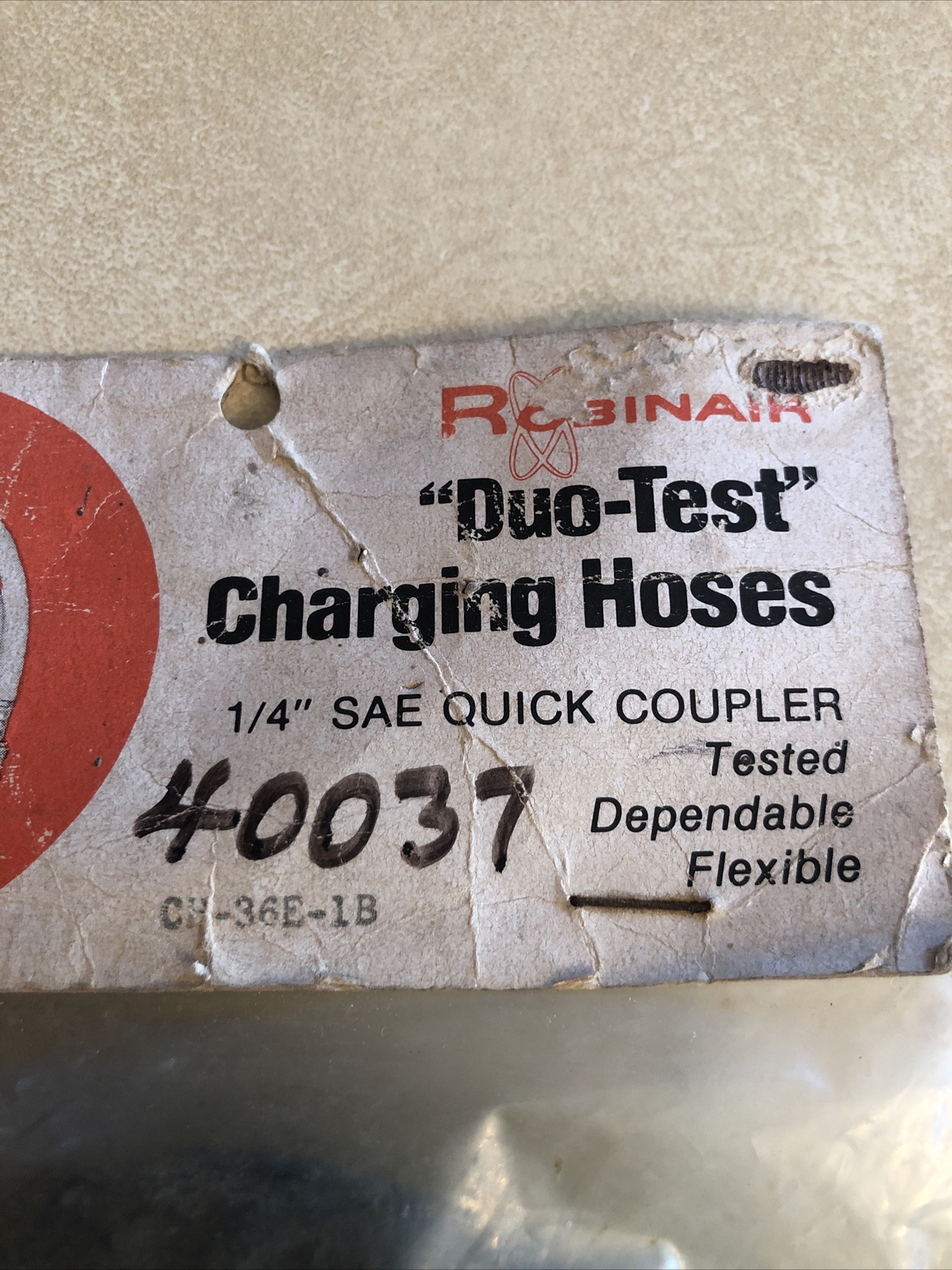 NOS Robinair Duo-Test charging lines CH-36E-IB 40037 1/4″ SAE Quick Coupler