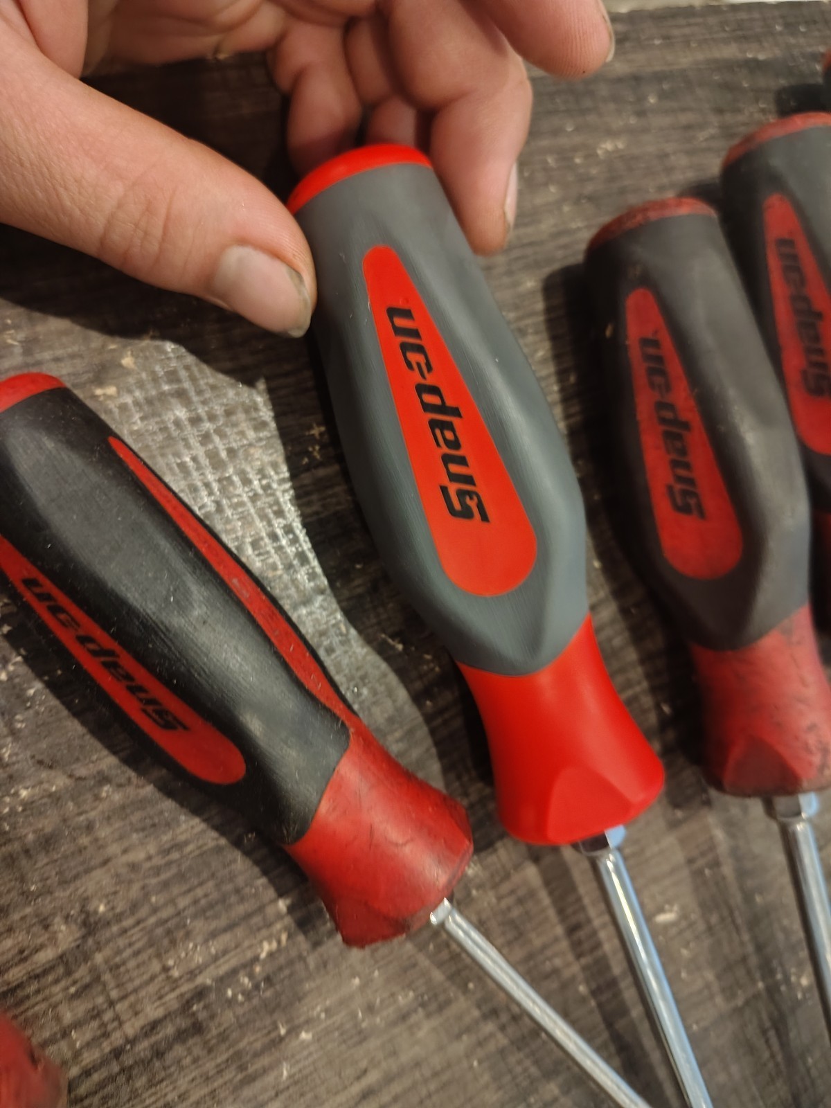 Snap On SGDX80R Red Screwdriver Set 8 Pc Combination Soft Instinct Handle Used