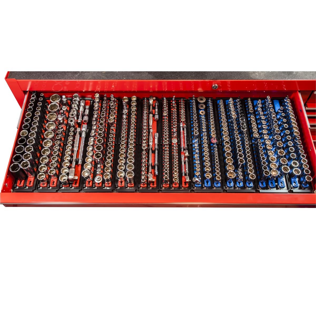 Ernst Manufacturing 19-Inch Socket Boss 2-Rail 1/4-Inch-Drive 1/4″, Blue