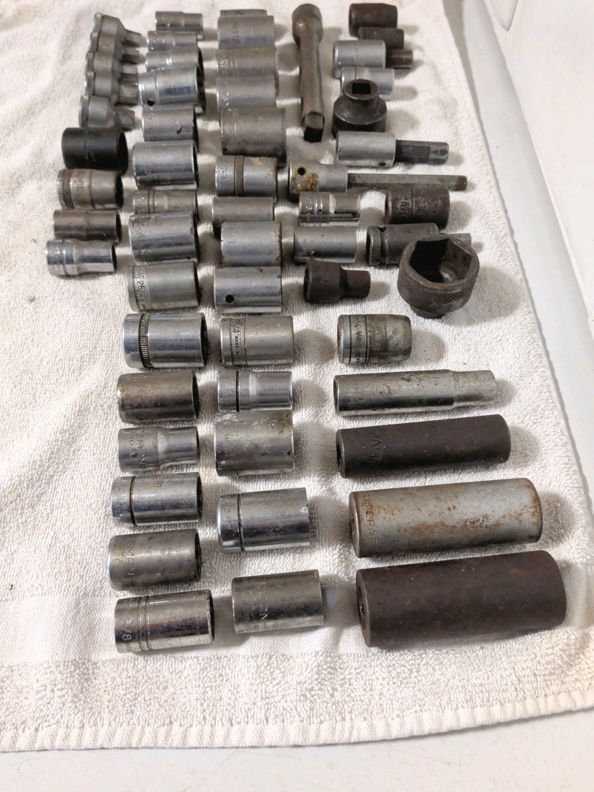 Vintage Sockets USA Made Tools 57 Pcs 1/2″ Drive Mac, Craftsman, Proto, Etc.