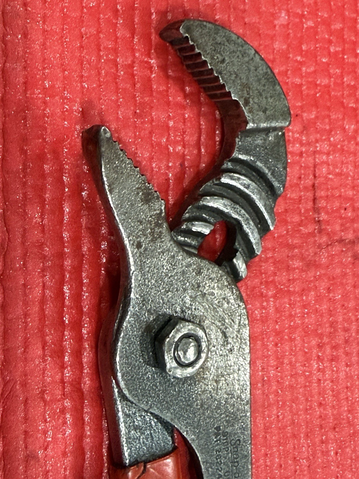 Snap-on Tools 10” Adjustable Interlocking Channel Pliers Red Grip 910P, USA Made