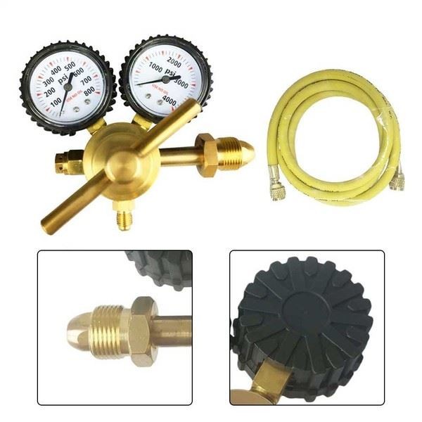 HVAC Nitrogen Regulator Pressure Tester 0800 PSI 14 Inch with Long Hose CGA580