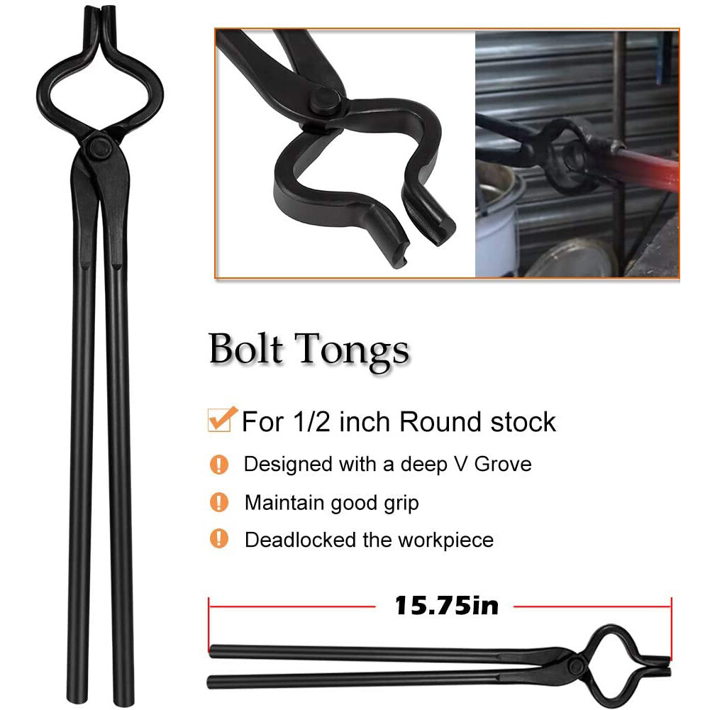 Knife Making Tongs Set Tools Blacksmith Bladesmith Tong Vise Anvil Forge 5 PCS