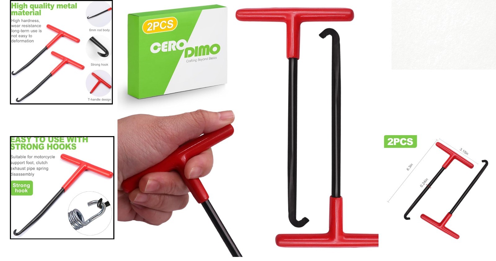 Heavy-Duty Spring Puller Tool Set for Dirtbikes and Trampolines – 2 Pieces