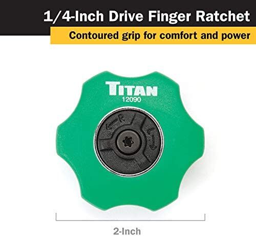 Titan Tools 1/4-Inch Drive 72-Tooth Finger Ratchet 12090