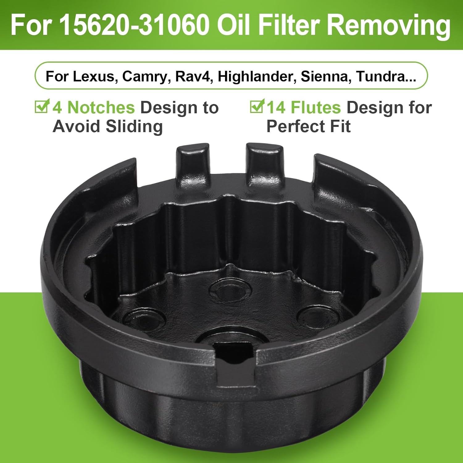Llave Filtro Aceite 64mm 14 Estrías para Toyota Lexus Camry RAV4 NEW