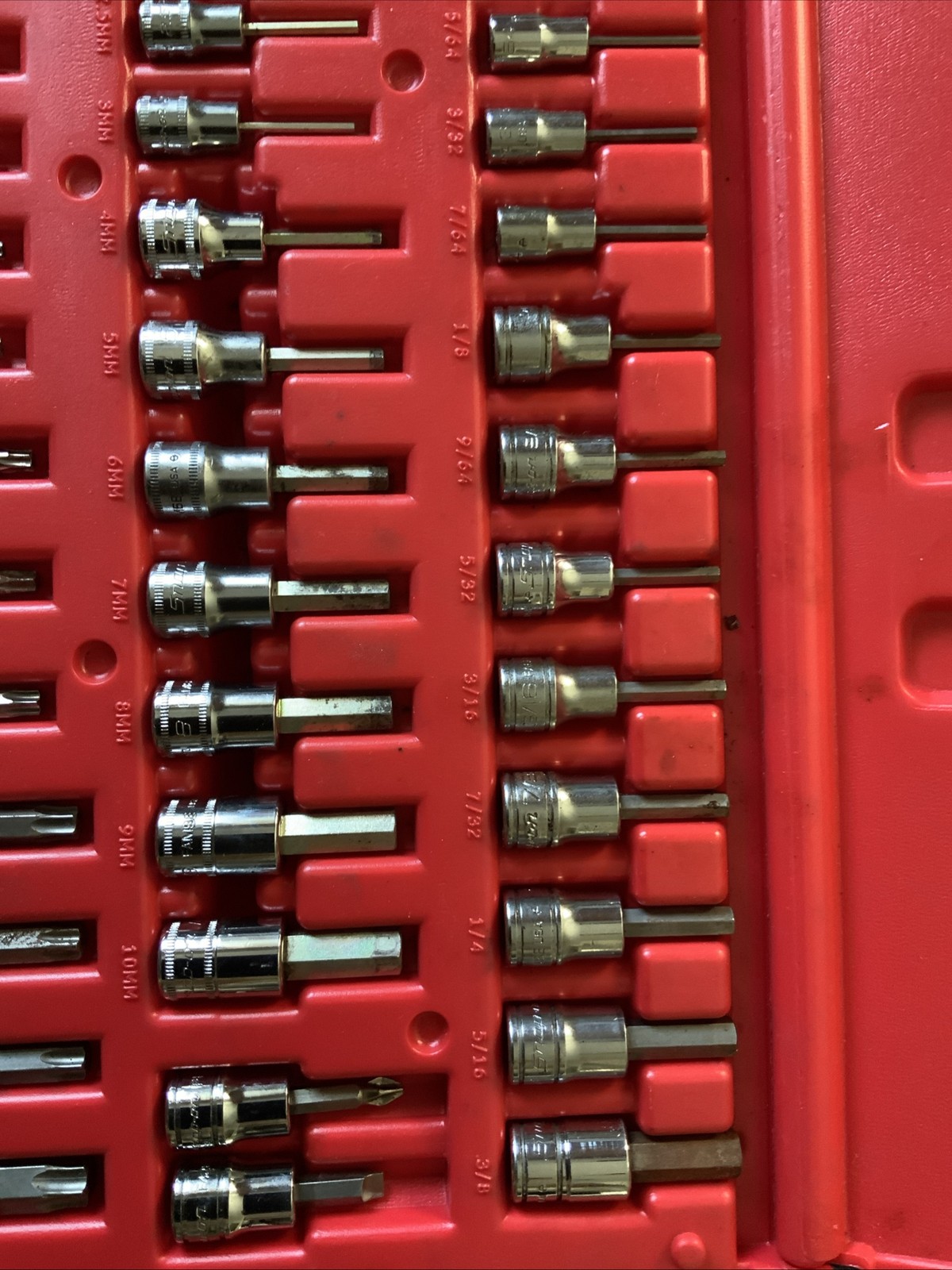 Snap On 36pc Torx And Hex Bit Socket Set….3/8 And 1/4” Drives…..
