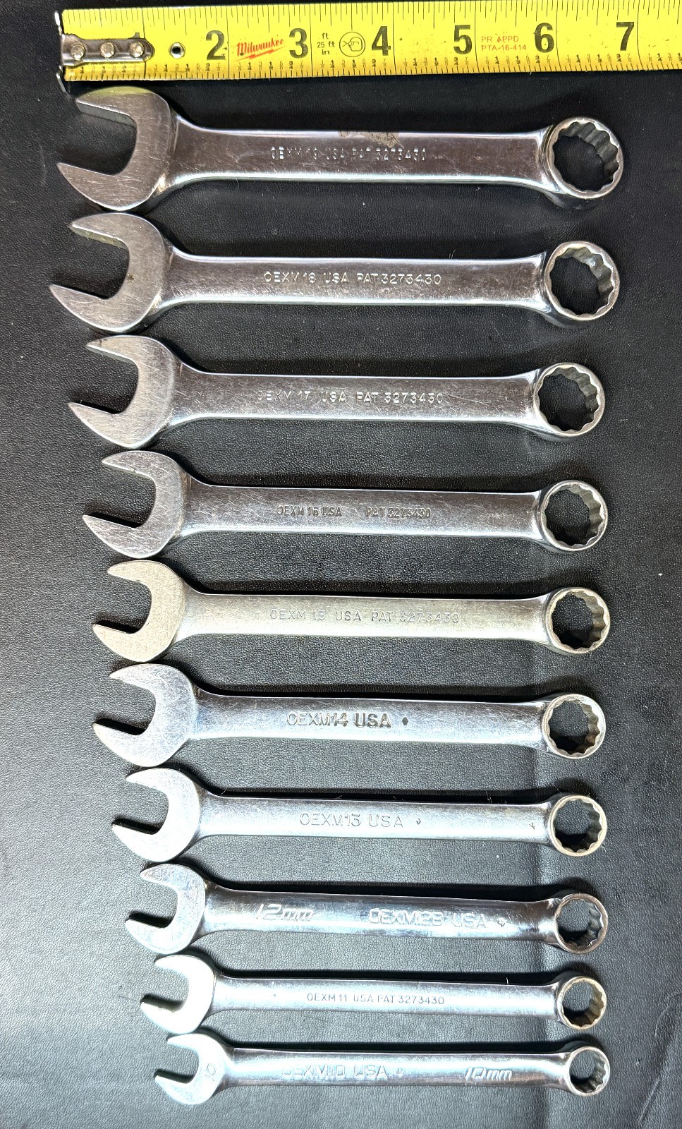 SNAP ON OEXM- 10-Pc 12-Pt Flank Drive® Combination Short Wrench Set 10mm-19mm
