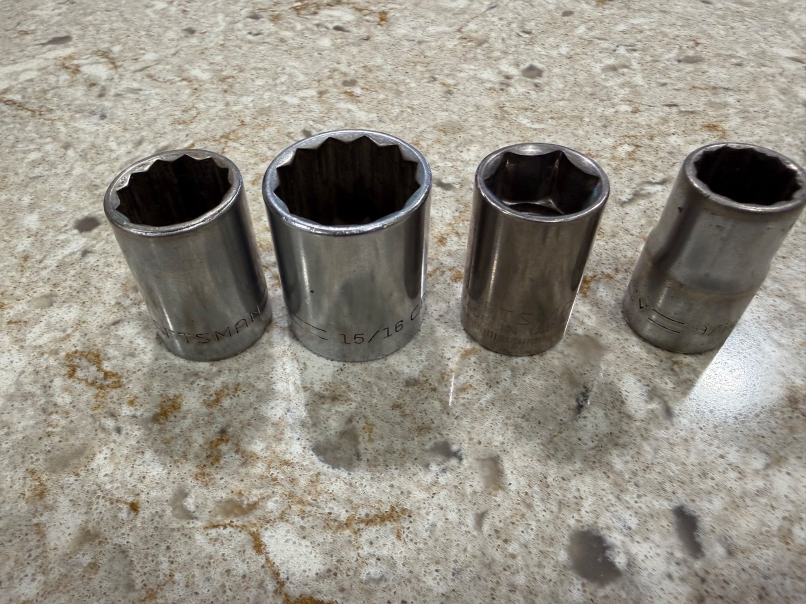 Craftsman 1/2″ Sockets – 15/16″, 3/4″, 9/16″, 17mm. Good Pre-Owned Condition